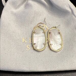 Kendra Scott Gold and Cream Earrings